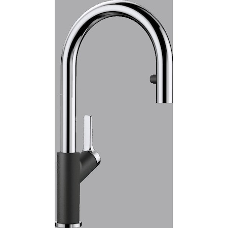 Blanco Urbena Pull Down Dual Spray Kitchen Faucet 1.5 GPM - Chrome/Anthracite 526392